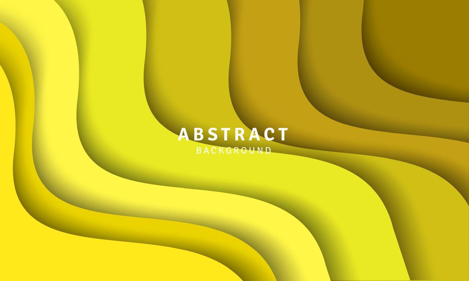 Wavy yellow shapes abstract background Design vector