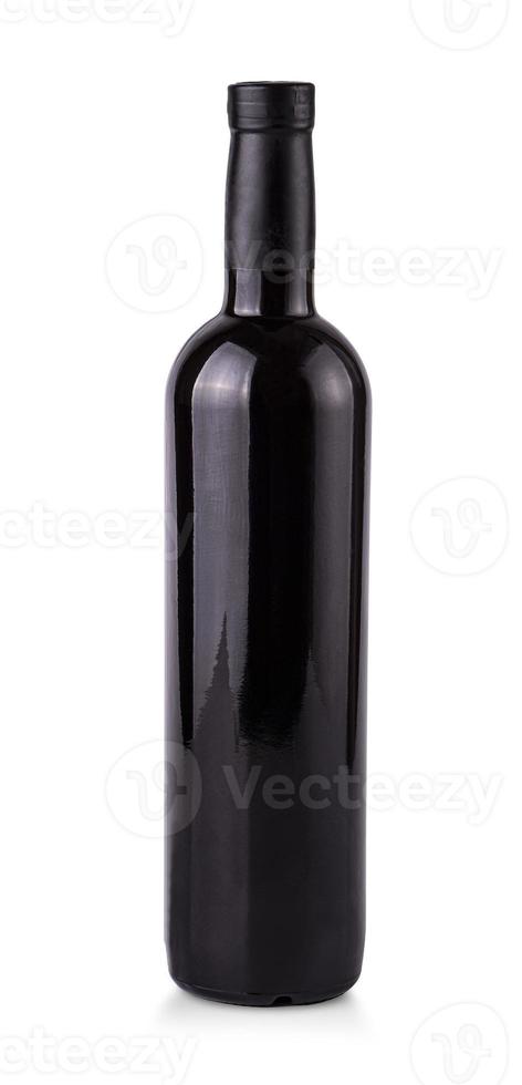 red wine bottle isolated on white background photo