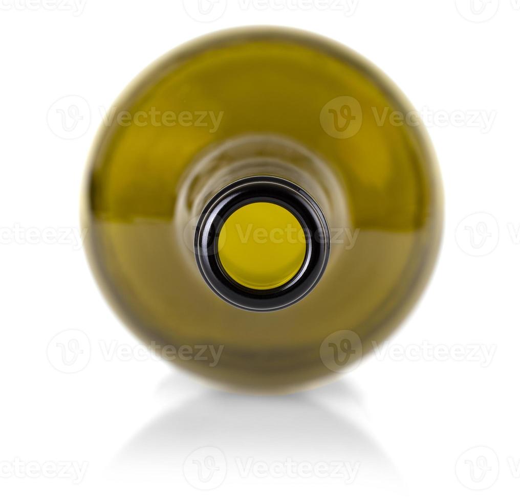 White wine bottles isolated against a white background photo