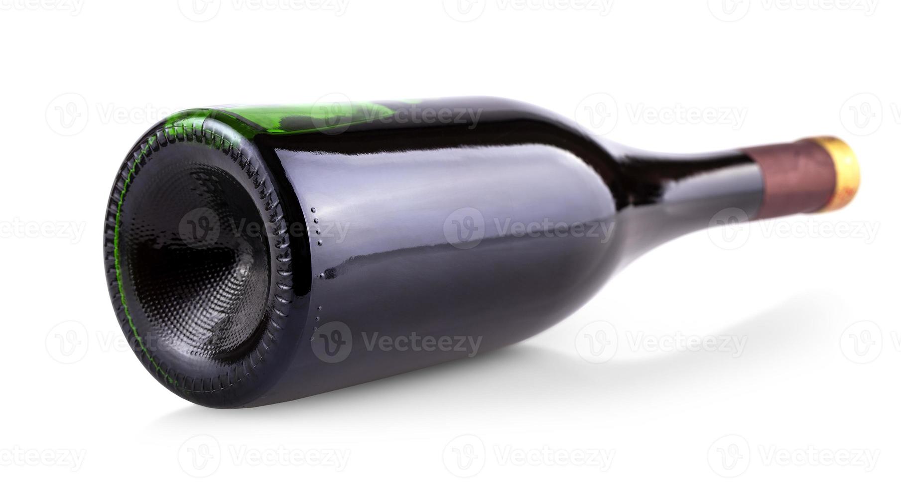 red wine bottle isolated over white background photo