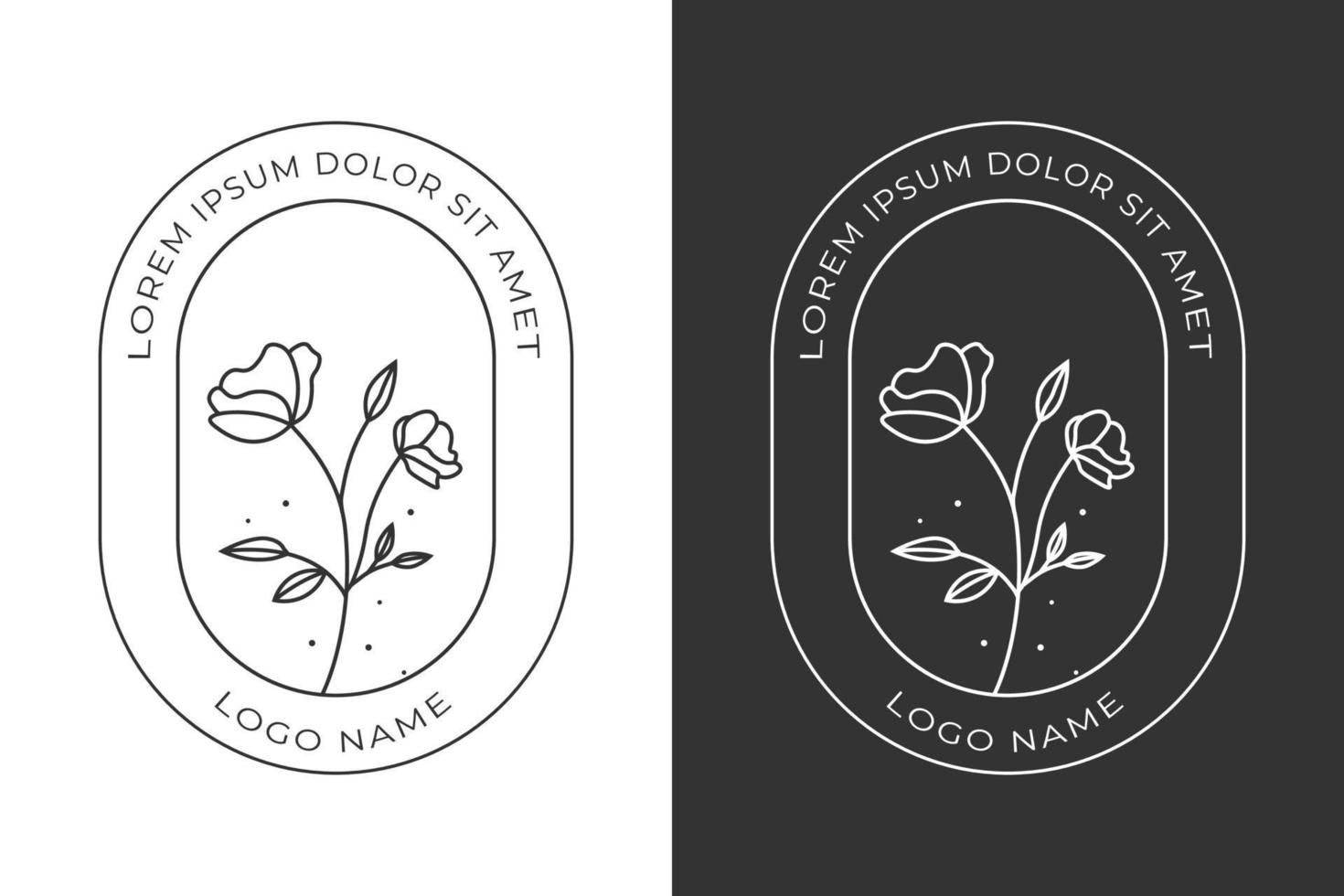 hand drawn botanical logo vector