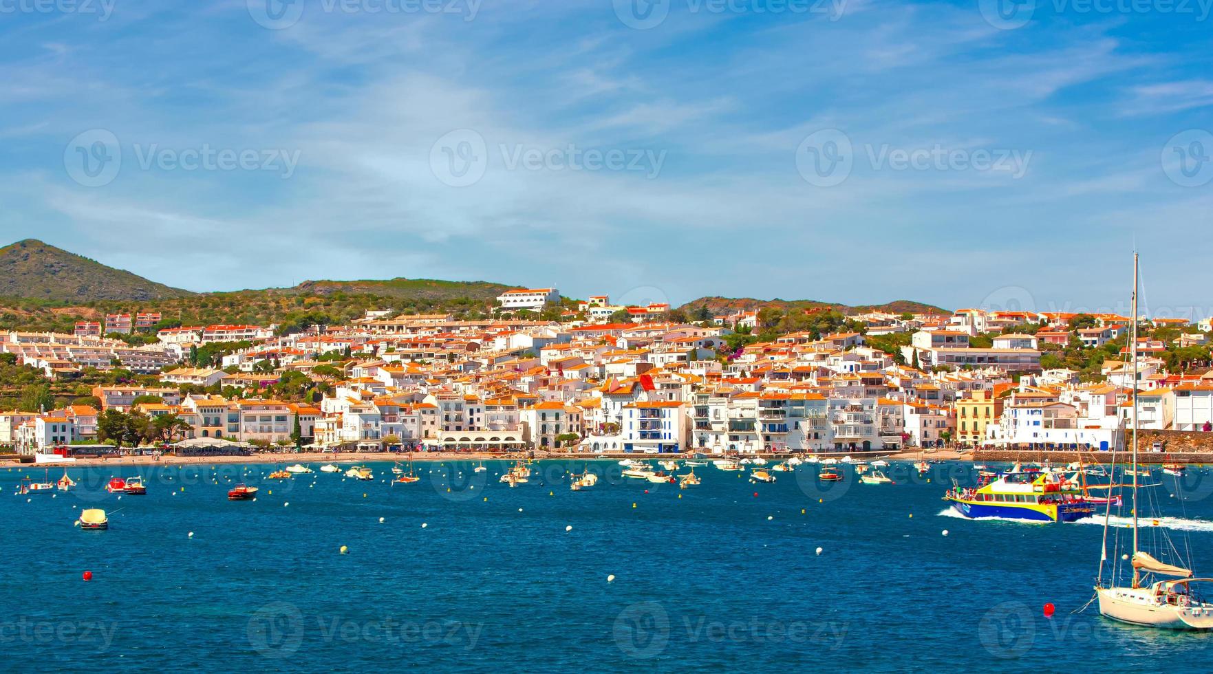 Cadaques on the Costa Brava. The famous tourist city of Spain. Nice view of the sea. City landscape. photo