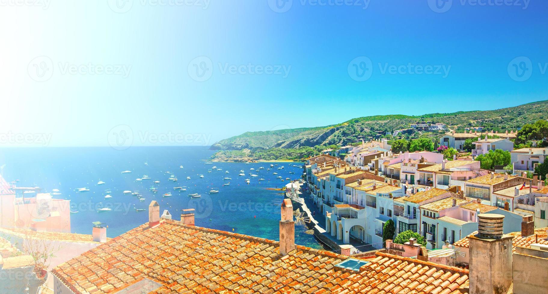 Cadaques on the Costa Brava. The famous tourist city of Spain. Nice view of the sea. City landscape. photo