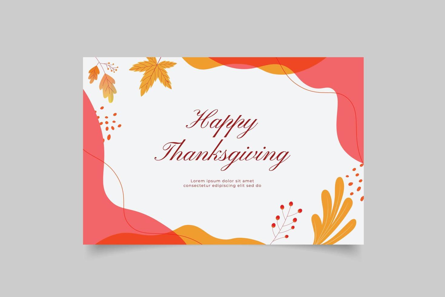 happy thanksgiving template card vector