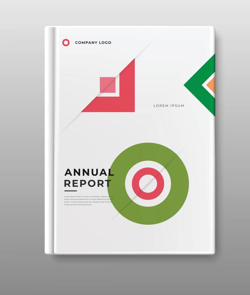 diseño de libro de portada de informe anual de negocios de plantilla vector