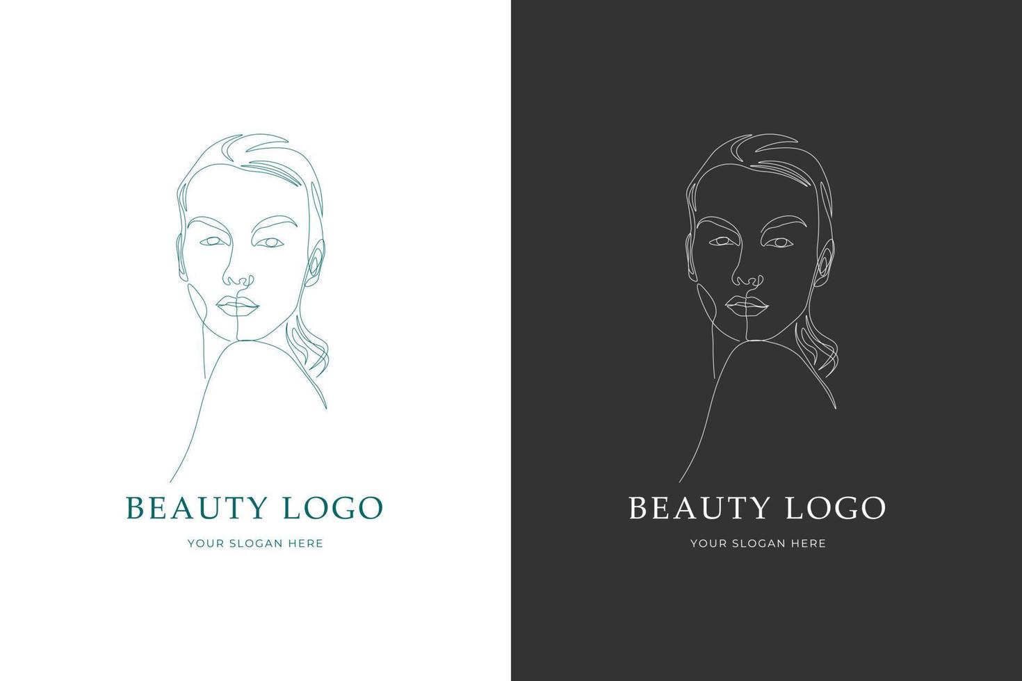 hand drawn women face beauty logo vector