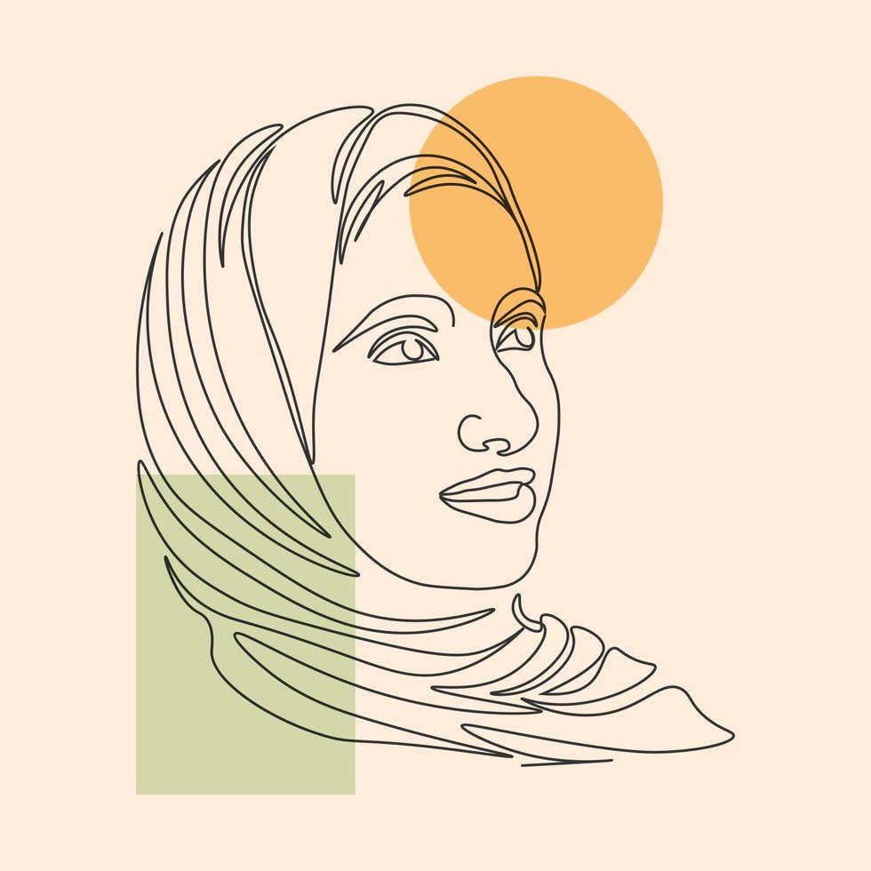 outline minimalist women face potrait hand drawn vector