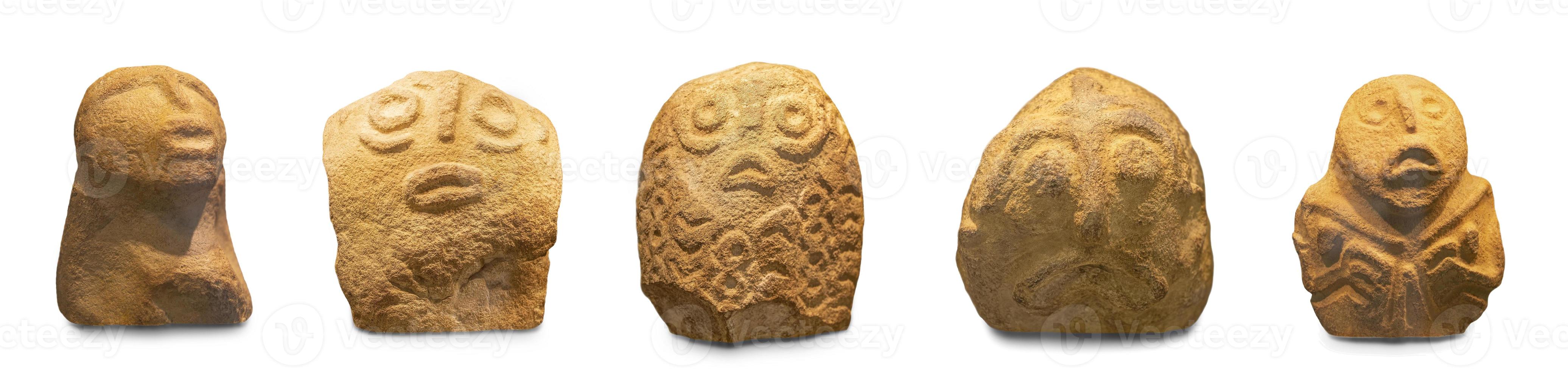 Prehistorical Sculptures Ancient Culture, Lepenski Vir. Selective focus photo