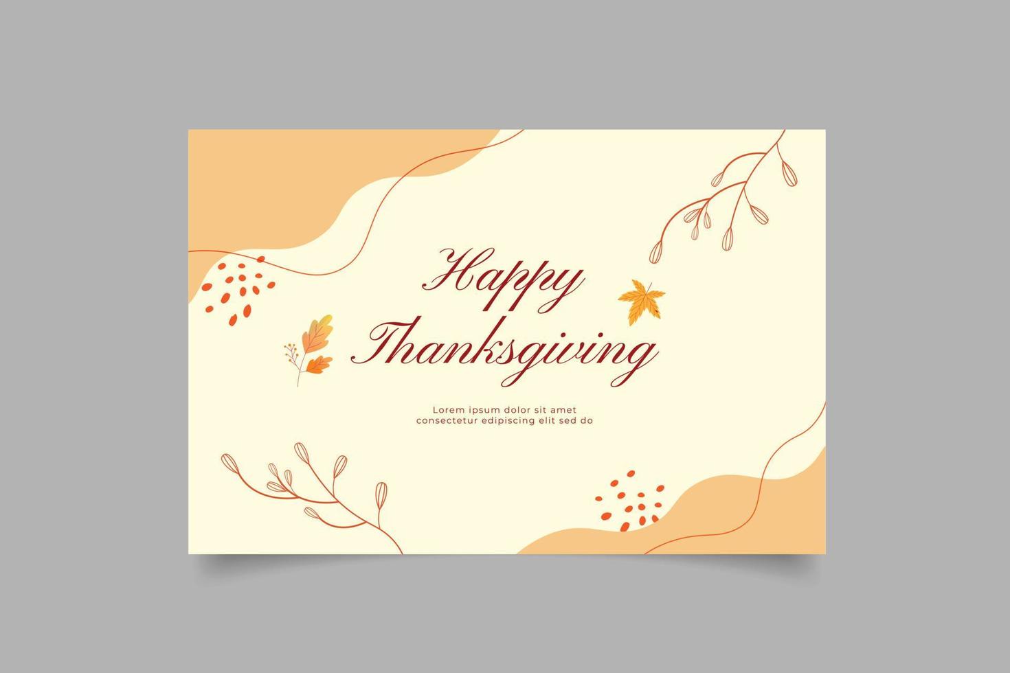 happy thanksgiving template card vector