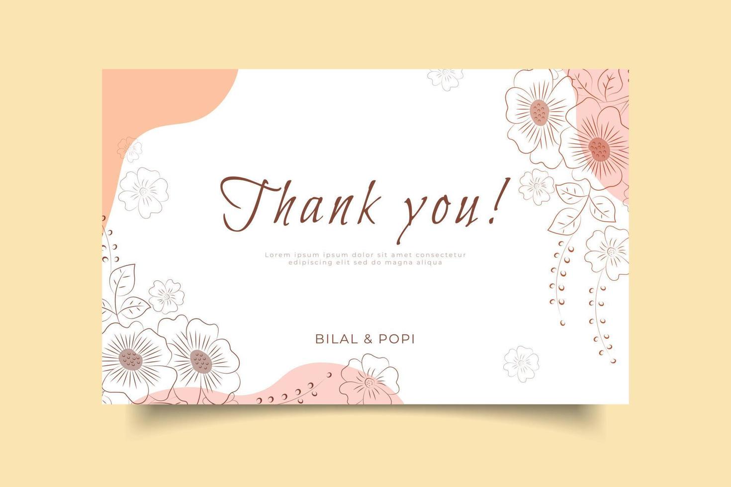 template thank you card design vector