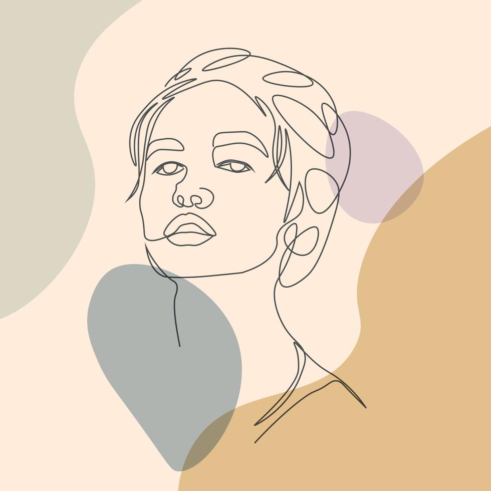 outline minimalist women face potrait hand drawn 16902336 Vector Art at ...