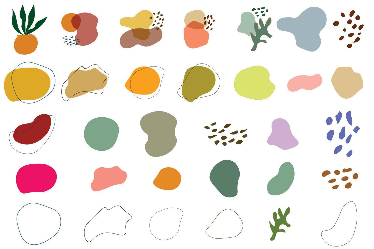 organic shapes element collection vector