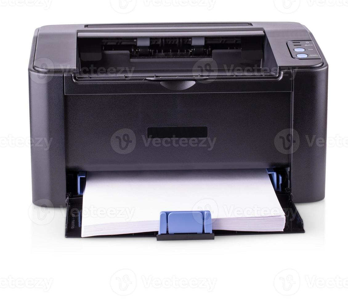 modern compact laser home printer isolated on white background photo