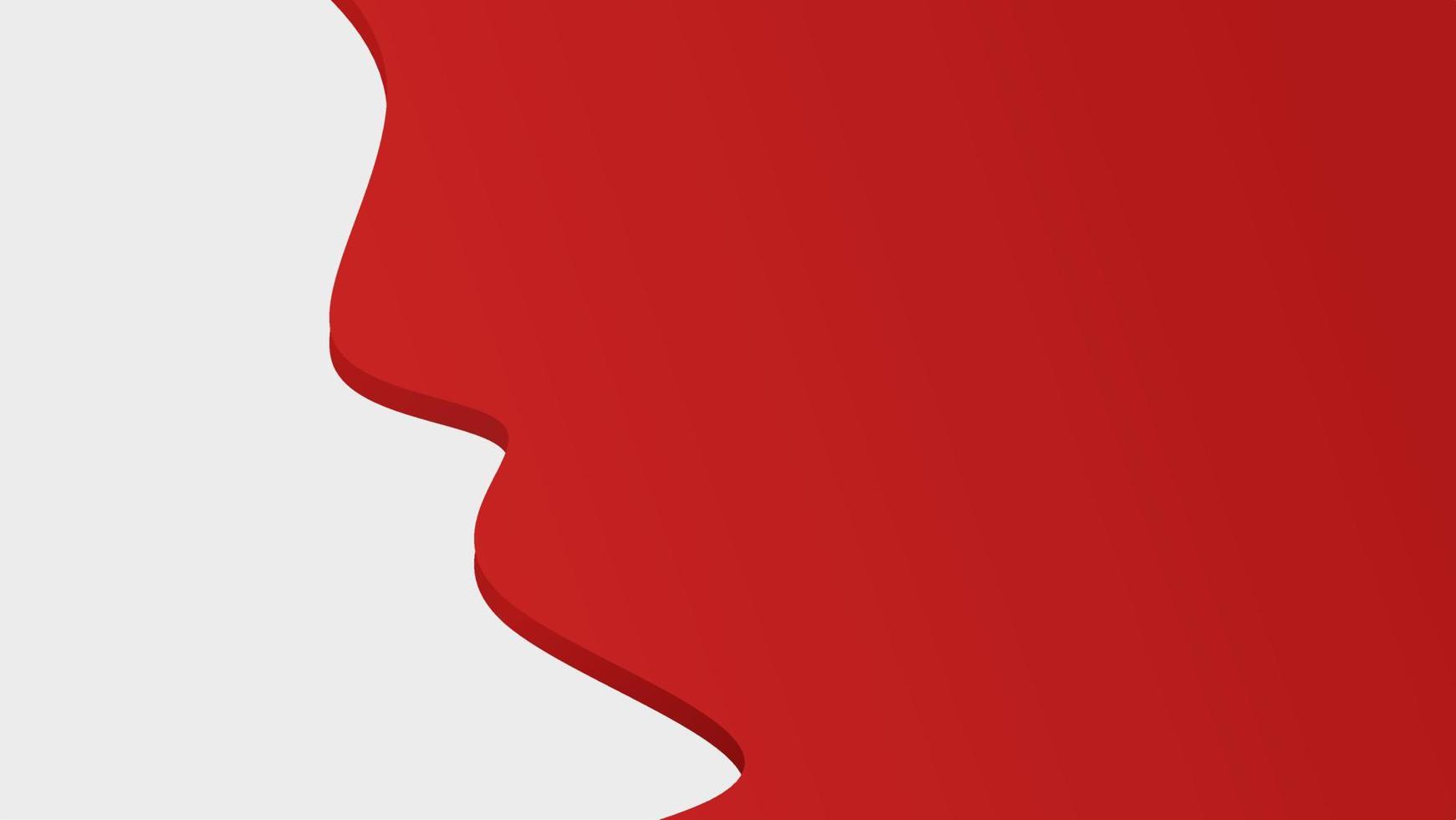 white and red gradient blank background with curved shape. copy space background. template background. vector