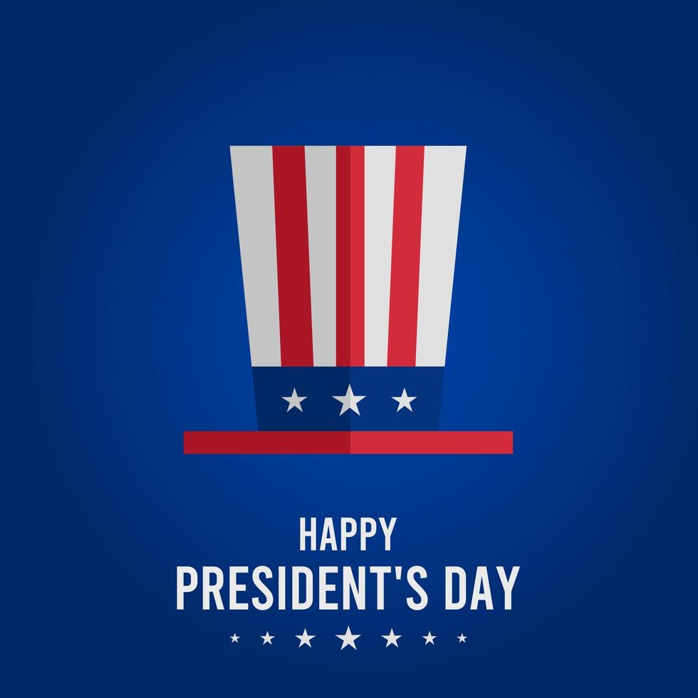 happy president's day card on blue gradient background suitable for sale, social media post, greeting card, and more vector