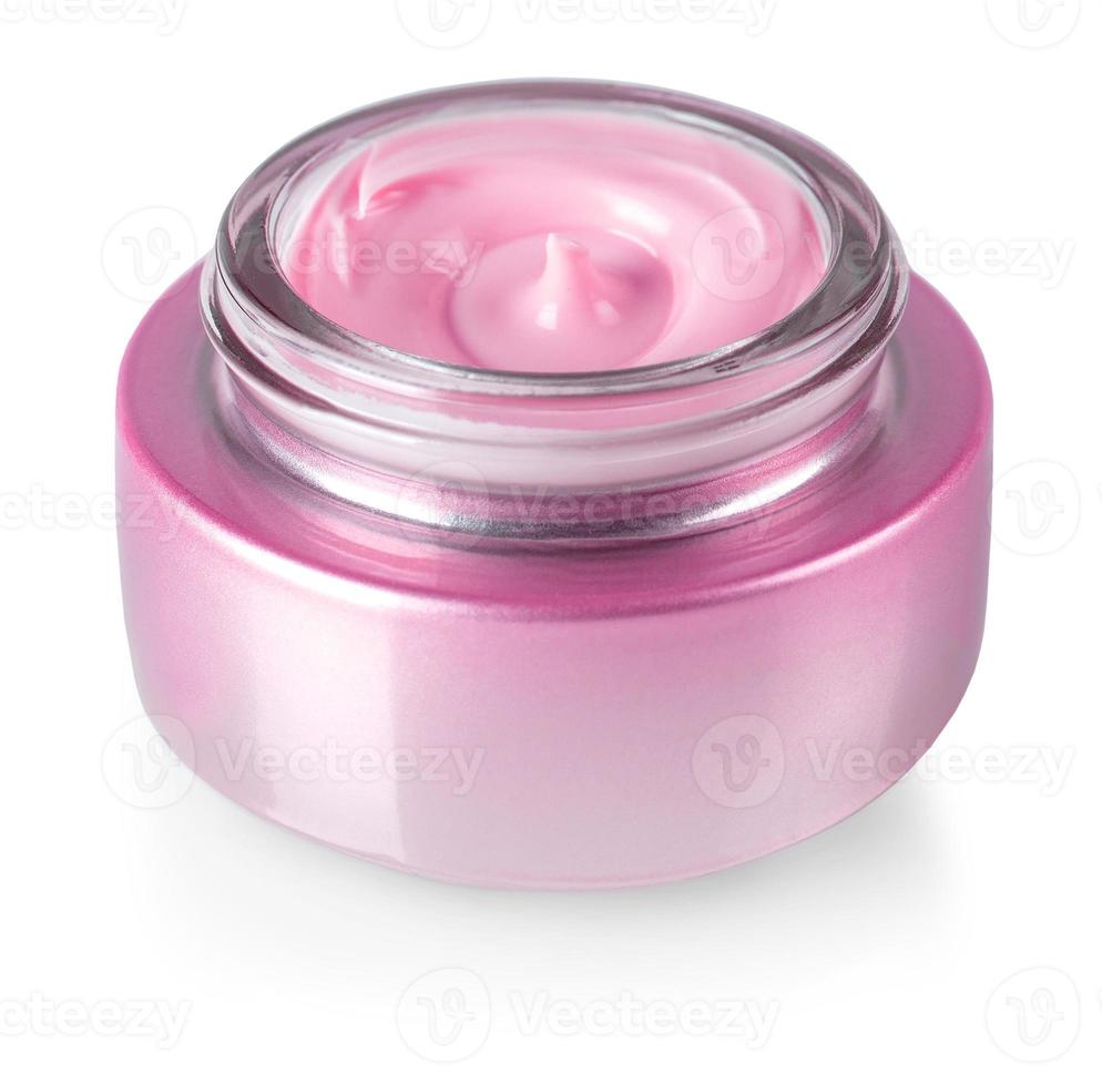 beauty cream or yogurt on white background with clipping path photo