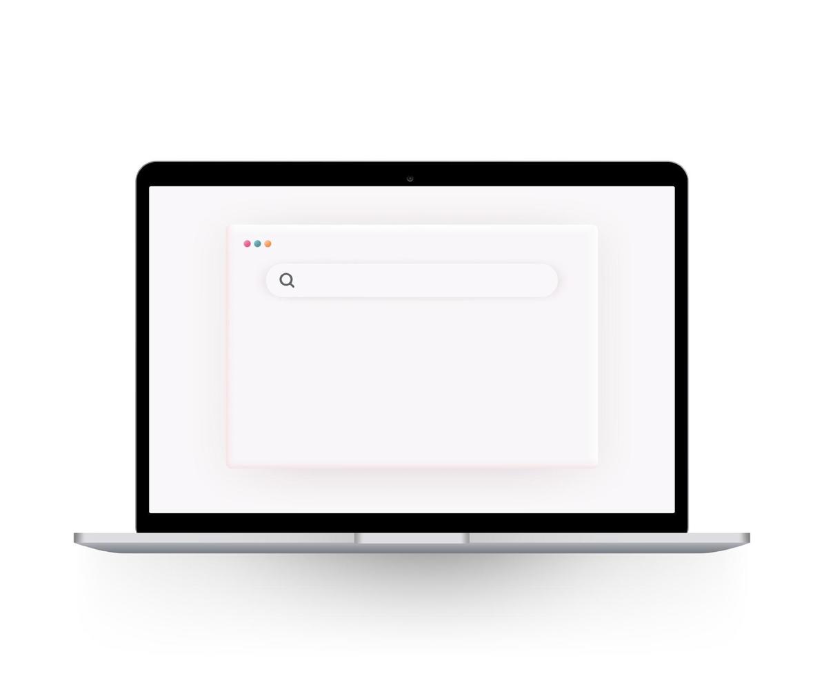 plantilla de navegador en tema claro para sitio web, computadora portátil y computadora. concepto de ventana del navegador para escritorio. maqueta para mostrar su sitio web en internet. vector