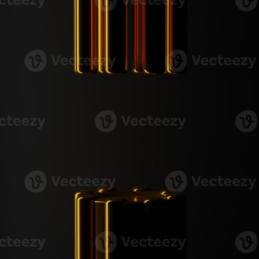 3D rendering Abstract geometry dynamic object with dark background. photo