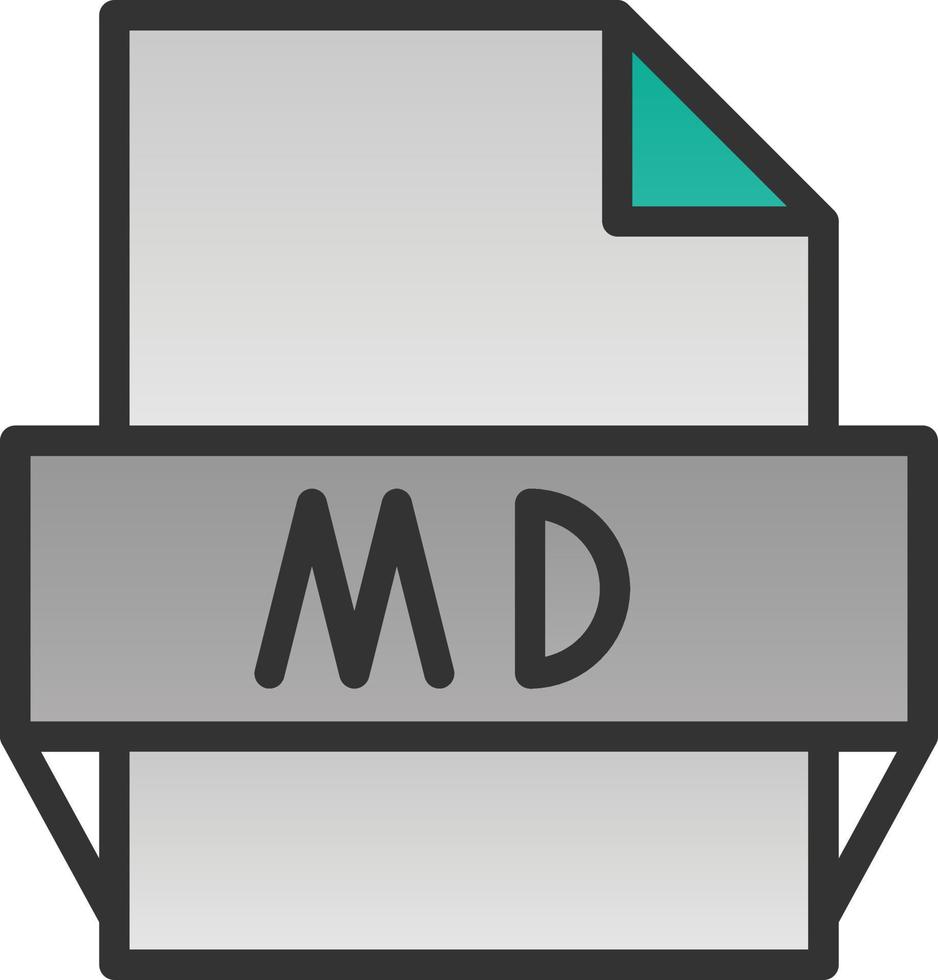 icono de formato de archivo md vector