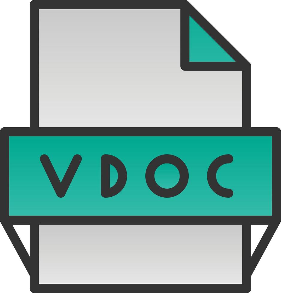 icono de formato de archivo vdoc vector