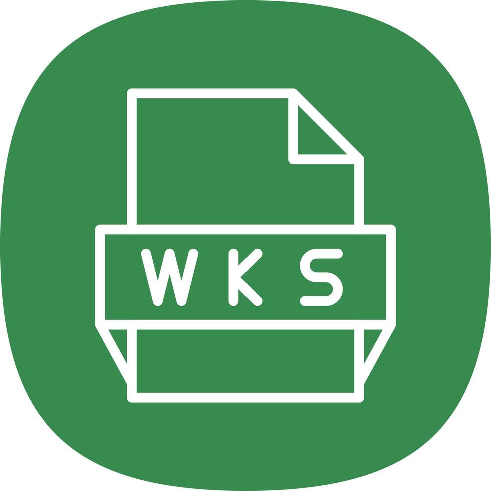 icono de formato de archivo wks vector