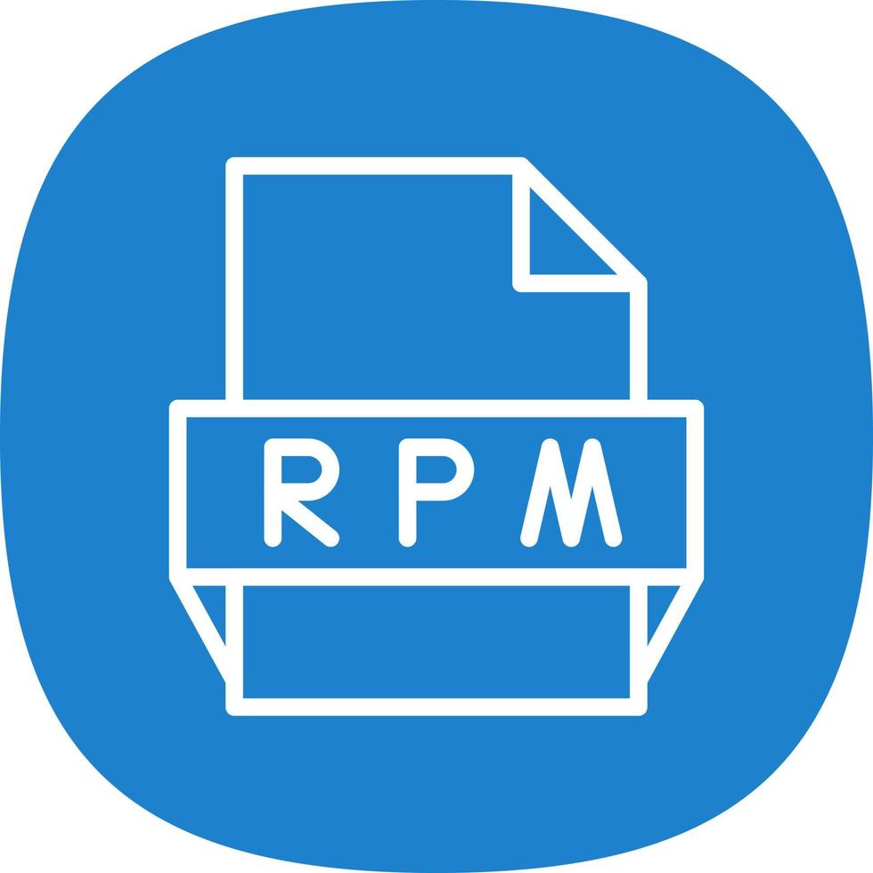 icono de formato de archivo rpm vector