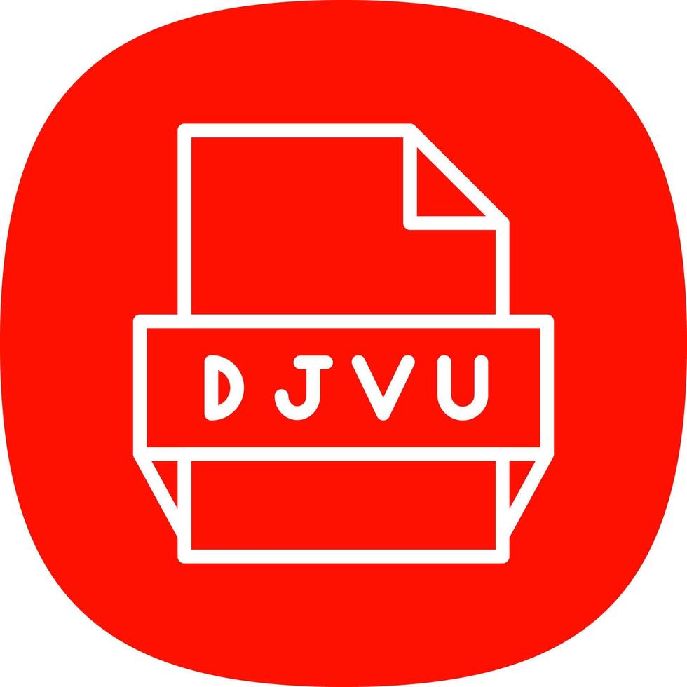 Djvu File Format Icon vector