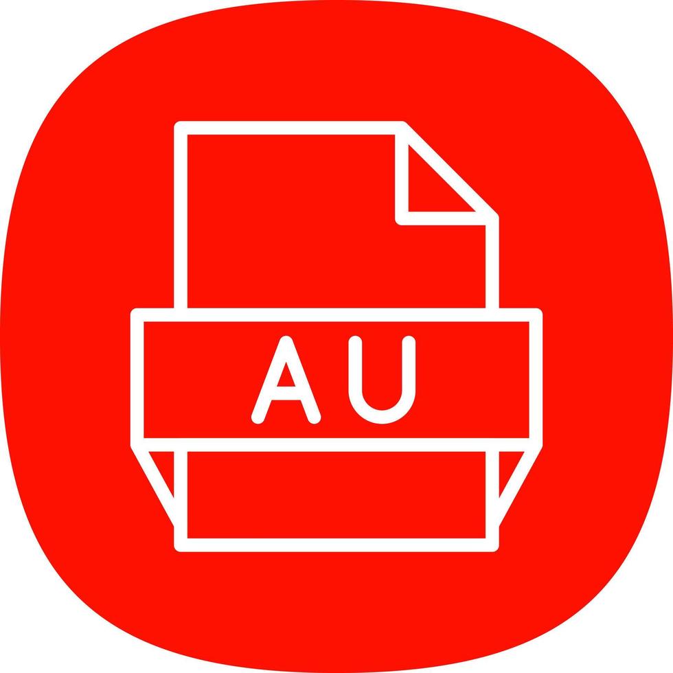 Au File Format Icon vector