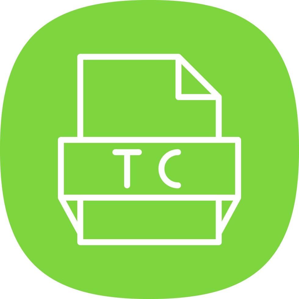 icono de formato de archivo tc vector