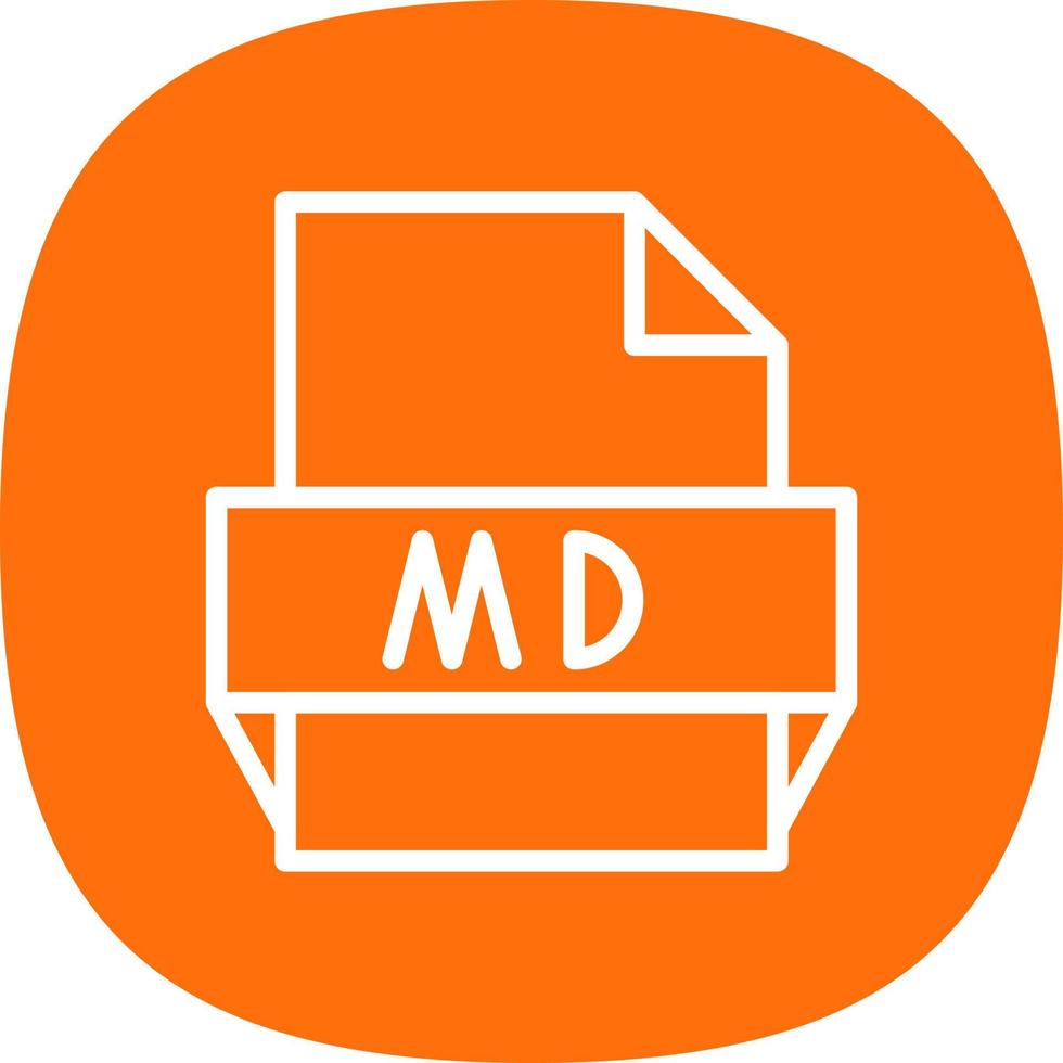 icono de formato de archivo md vector