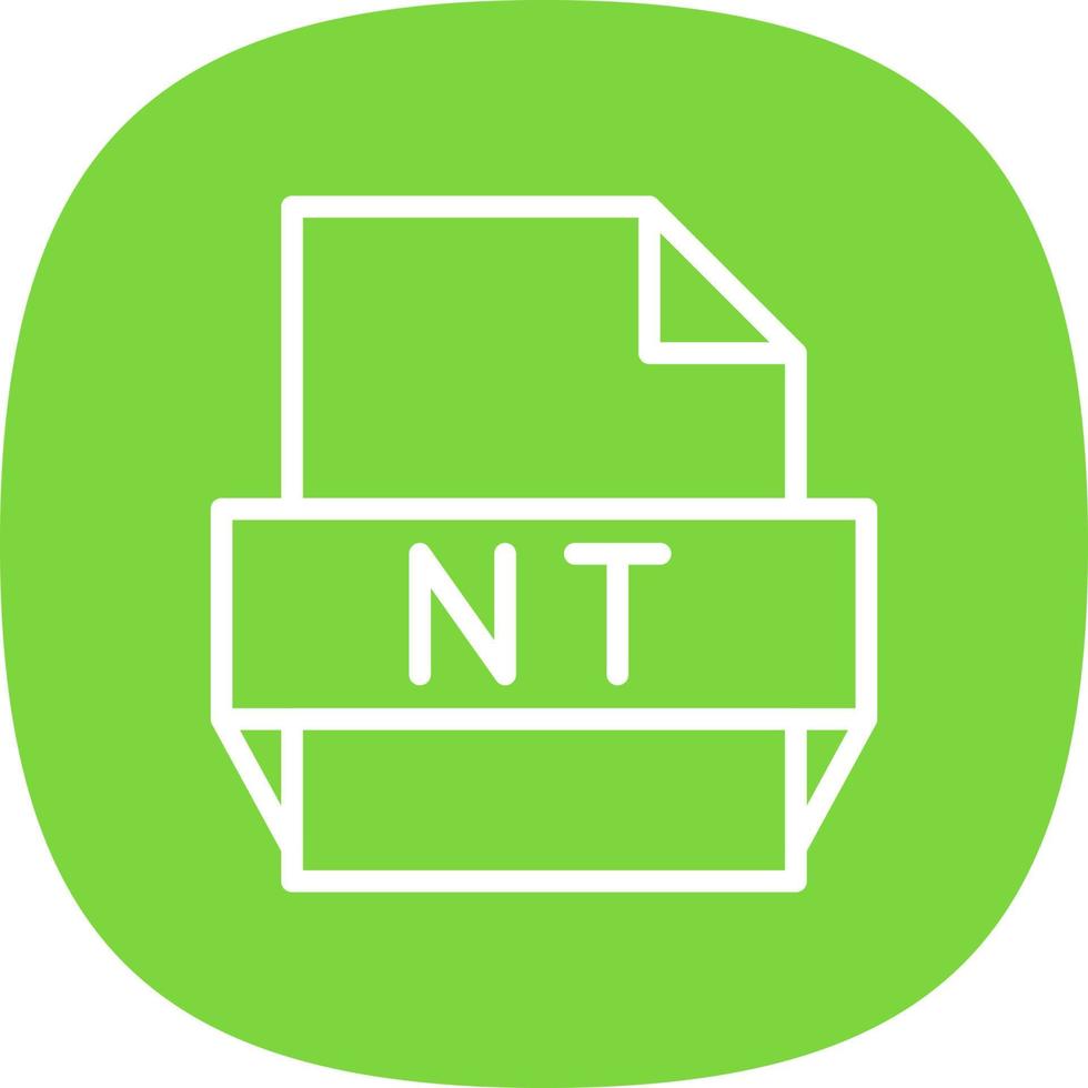 icono de formato de archivo nt vector