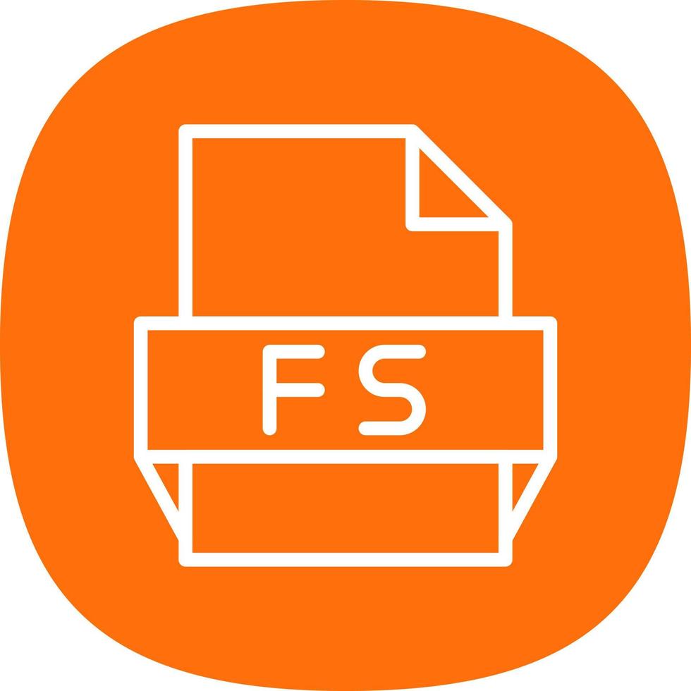 icono de formato de archivo fs vector