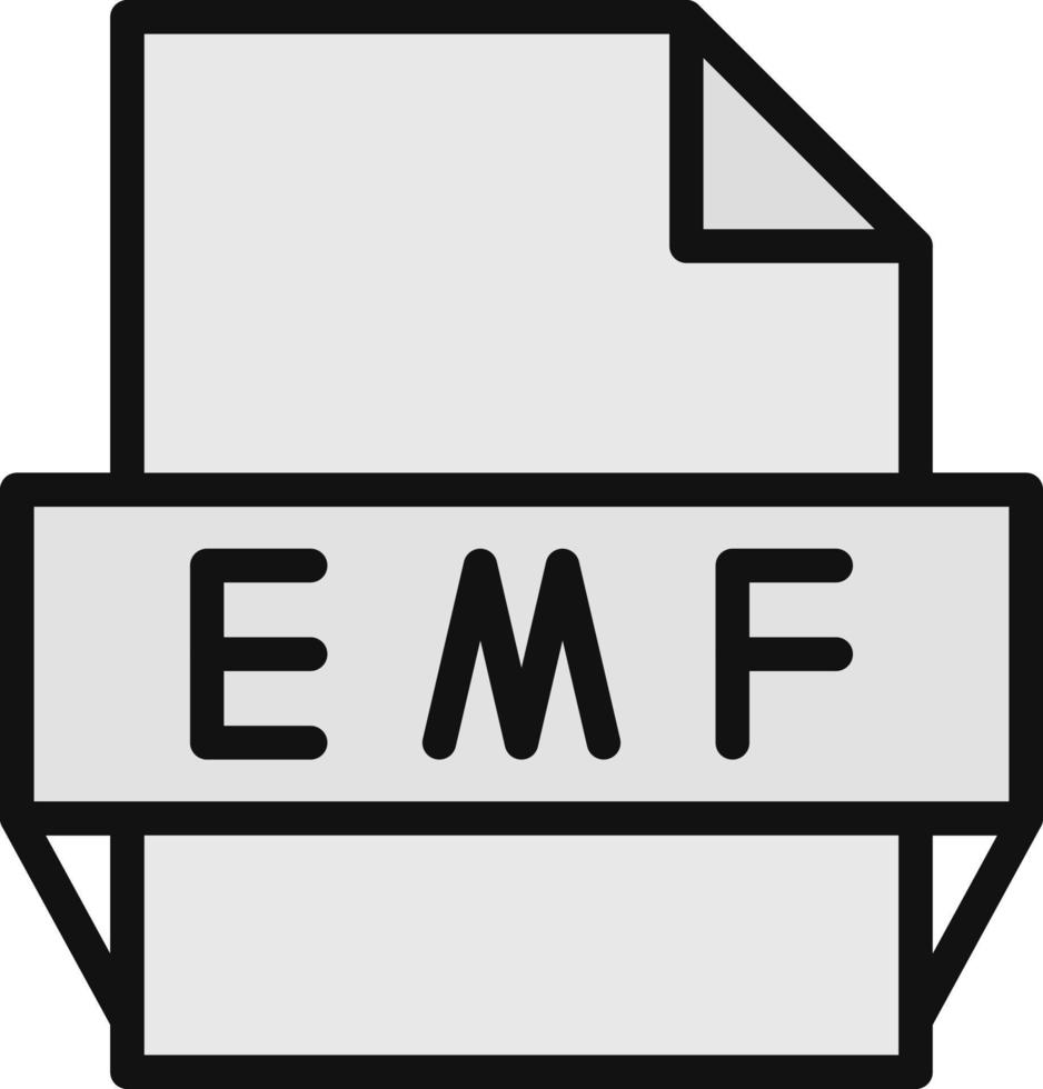 icono de formato de archivo emf vector