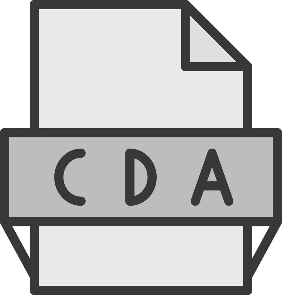 Cda File Format Icon vector