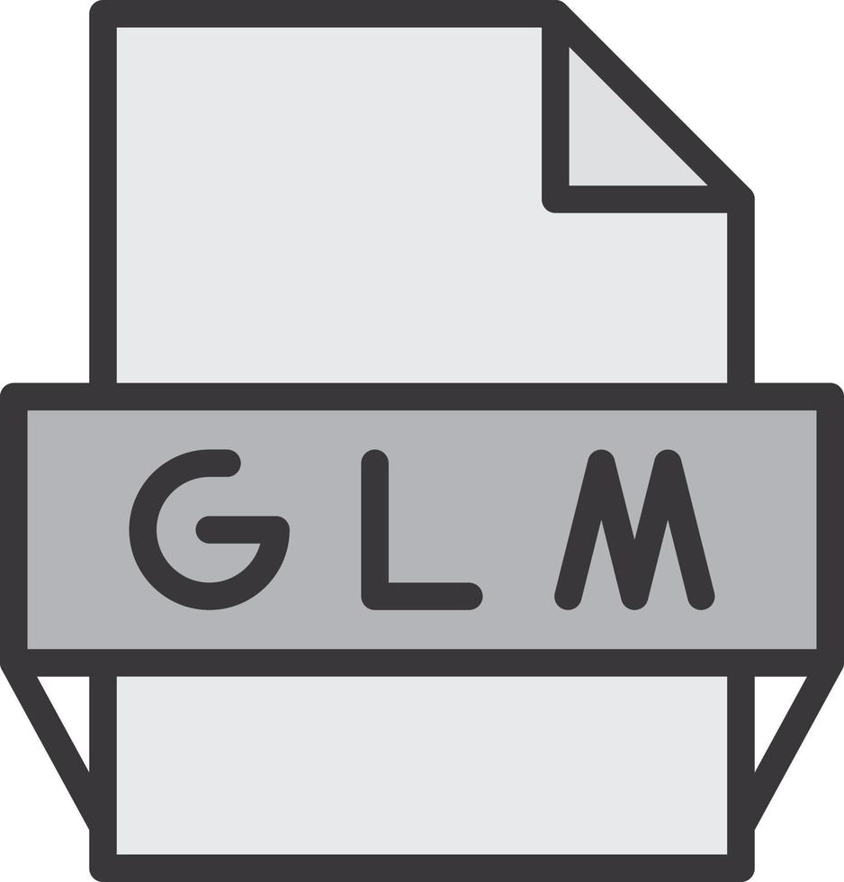 icono de formato de archivo glm vector