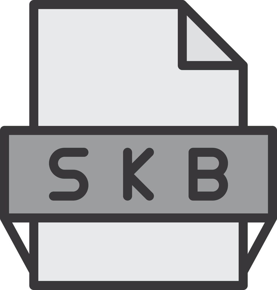 icono de formato de archivo skb vector