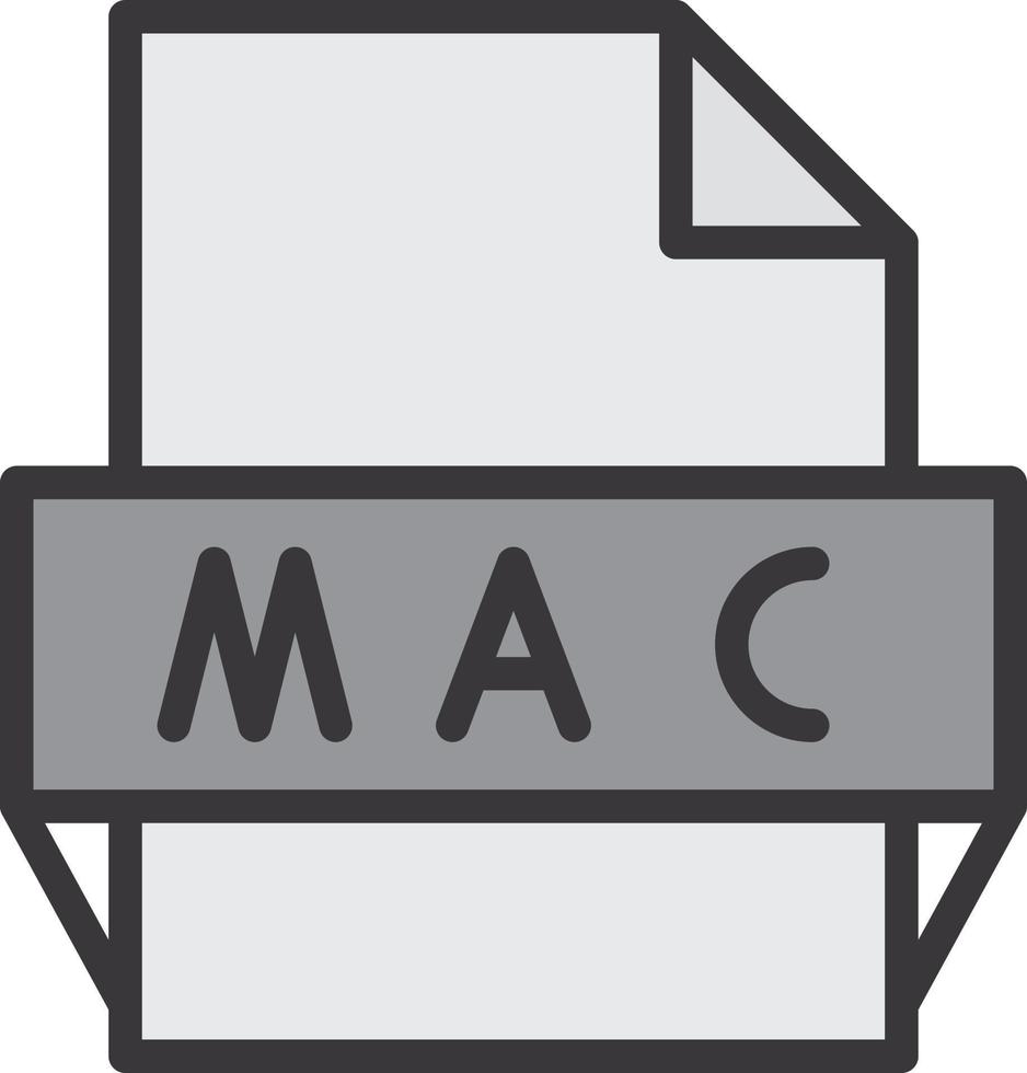 icono de formato de archivo mac vector