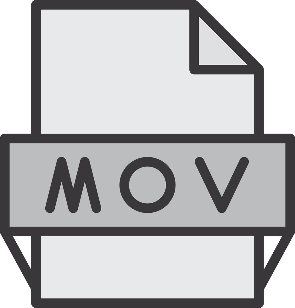 icono de formato de archivo mov vector