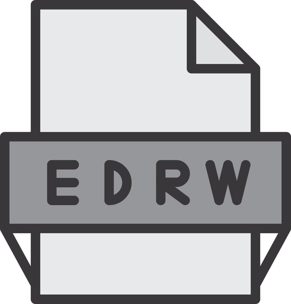 icono de formato de archivo edrw vector