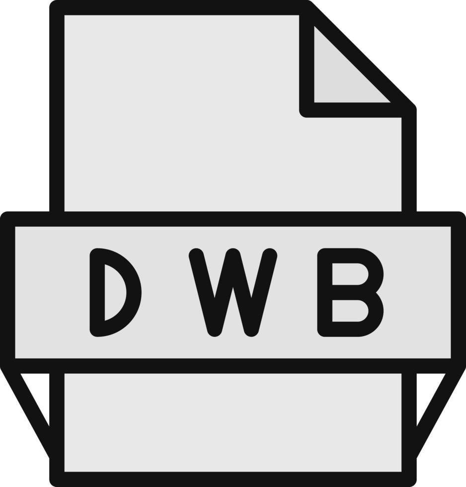 icono de formato de archivo dwb vector