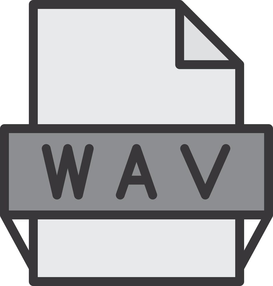 icono de formato de archivo wav vector