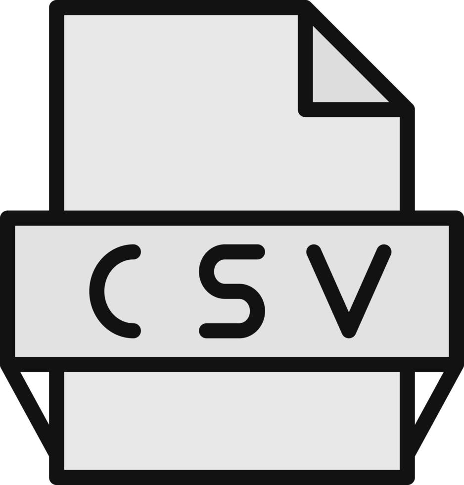 icono de formato de archivo csv vector