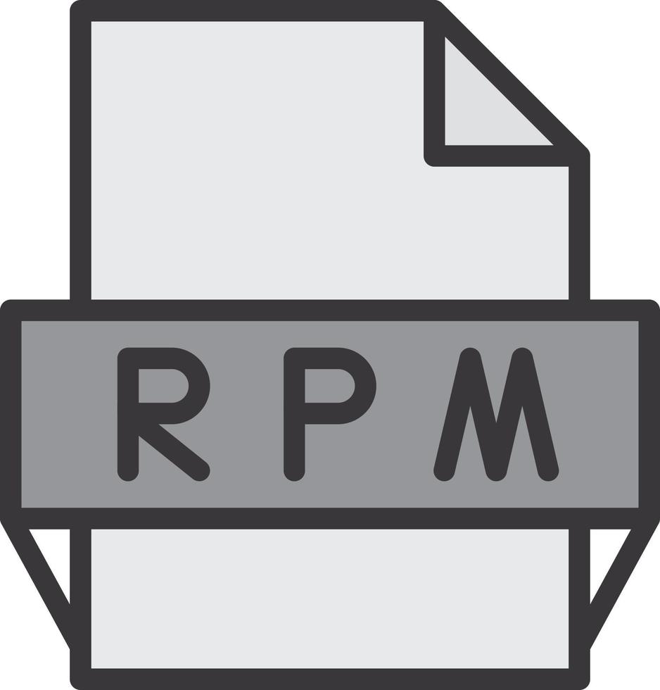 icono de formato de archivo rpm vector