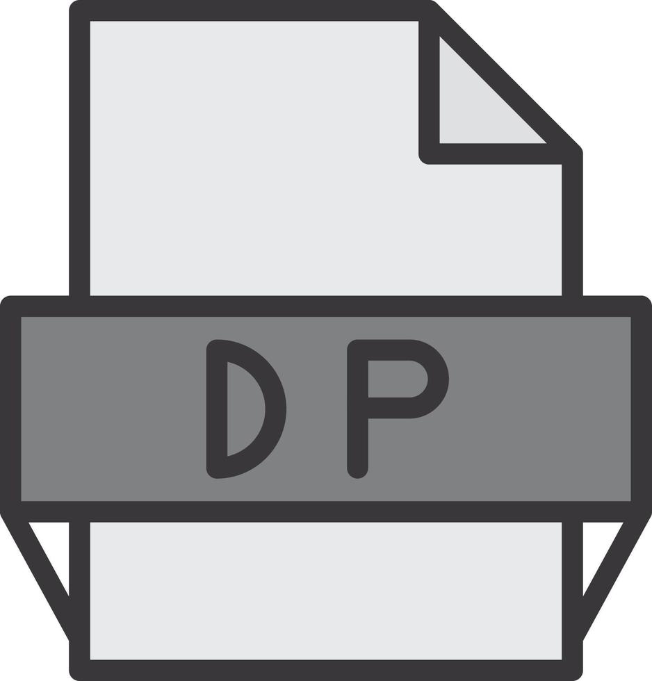 icono de formato de archivo dp vector