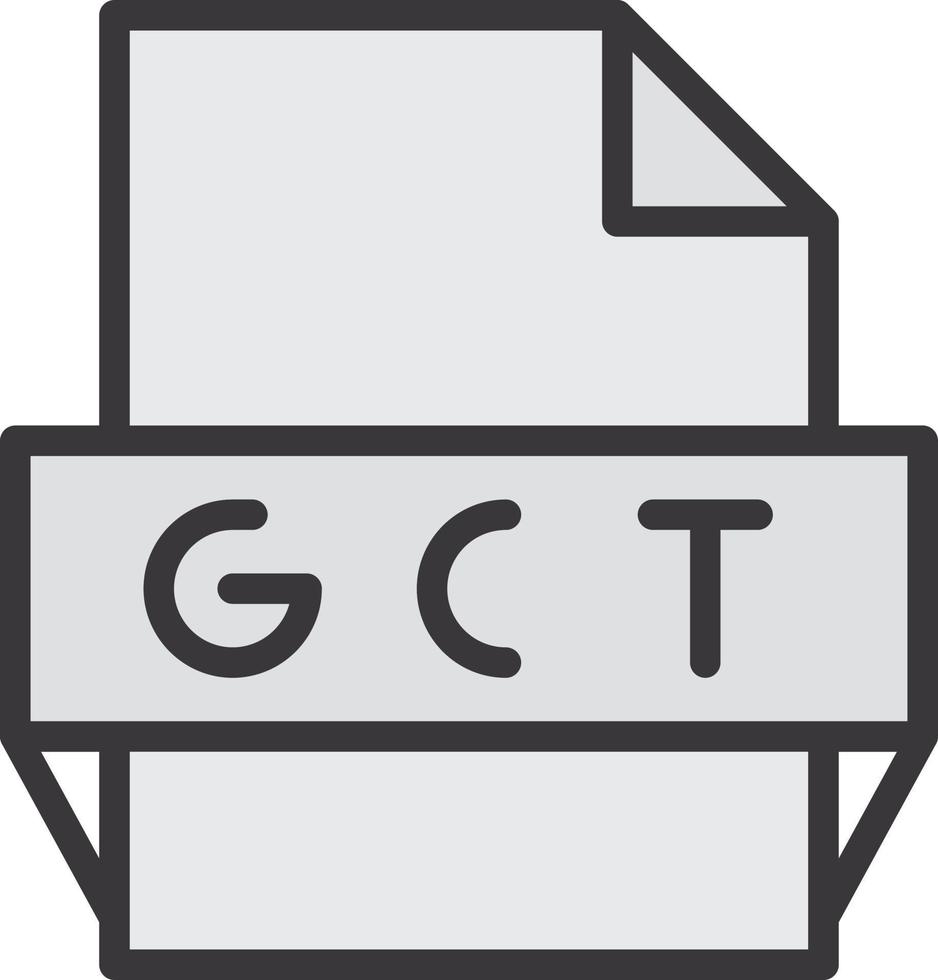 icono de formato de archivo gtc vector