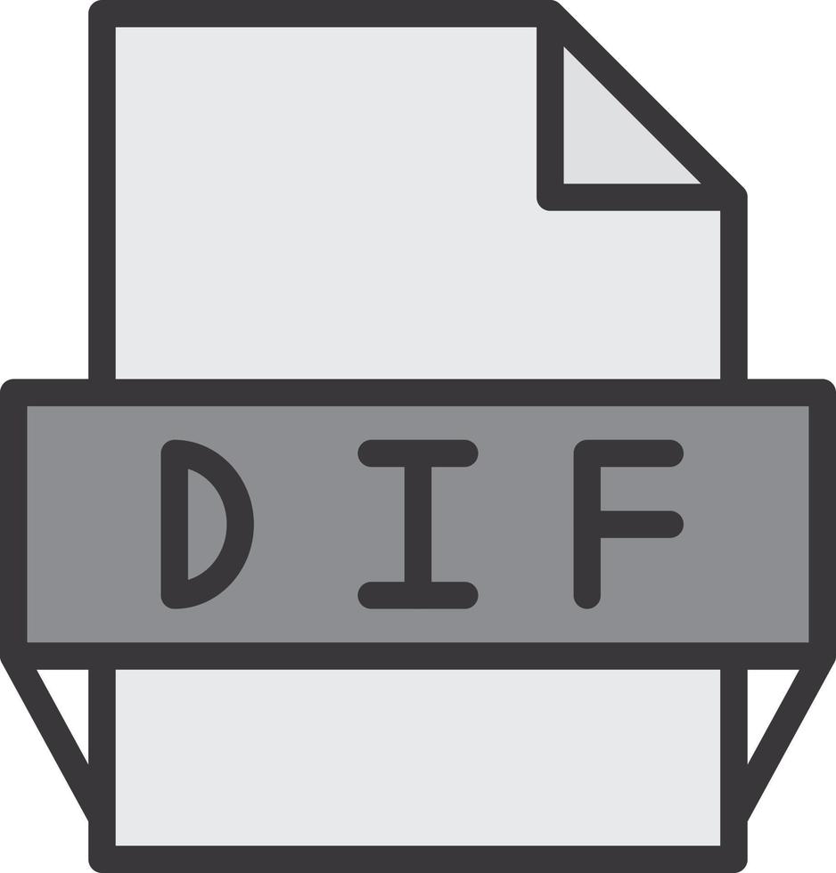 icono de formato de archivo dif vector