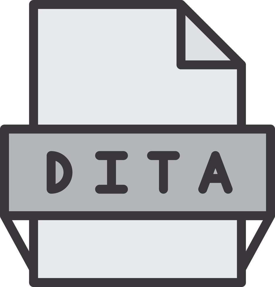 icono de formato de archivo dita vector