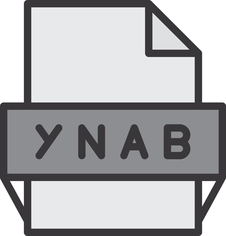 icono de formato de archivo ynab vector