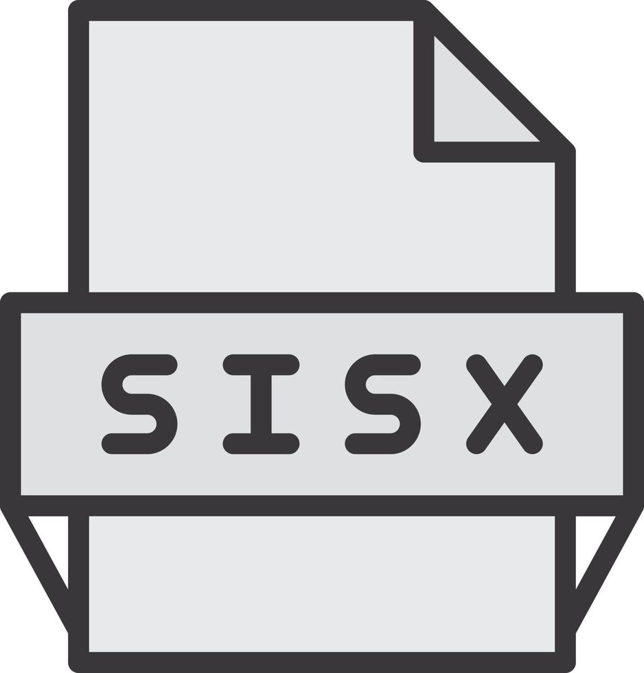 icono de formato de archivo sisx vector