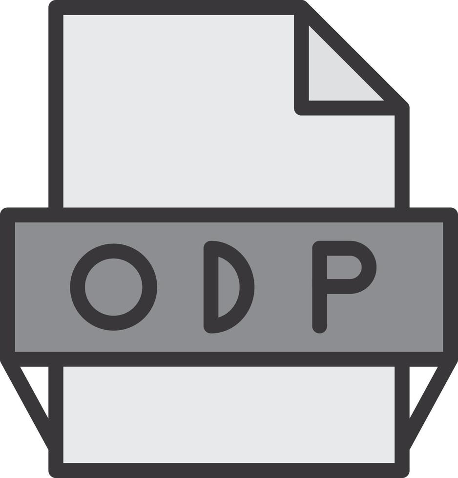 icono de formato de archivo odp vector
